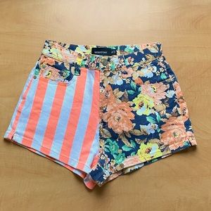 MINKPINK Australian Shorts Floral + Stripes XS